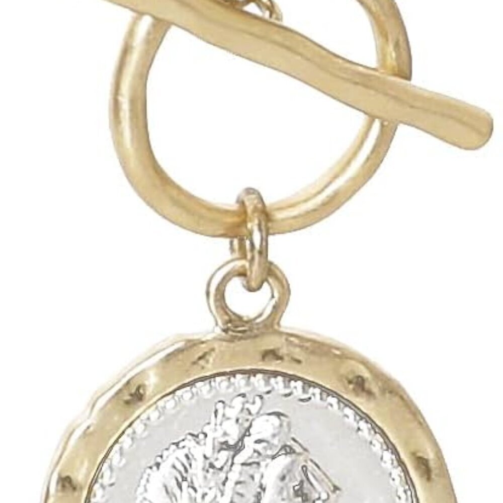 Coin Necklace for Women Alloy Silver Gold 18 Inch Retro Pendant Gift
